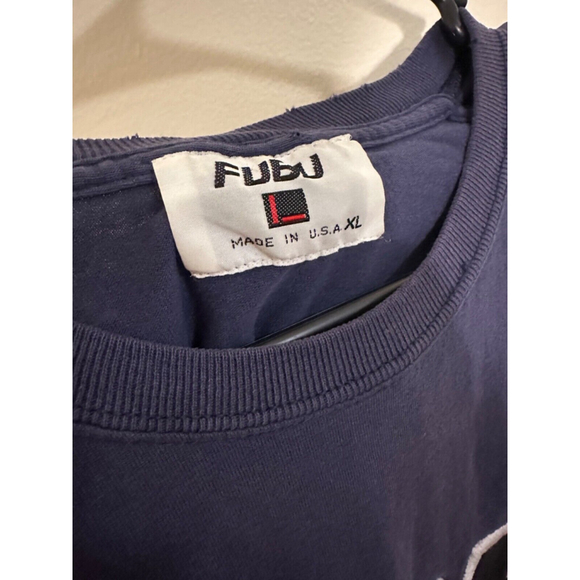 Vintage 90s FUBU T-Shirt Embroidered 05 Rap Tee Hip Hop Navy Blue Extra Large - Picture 3 of 5